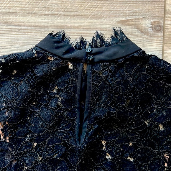 Wayf Black Lace Mock Neck Top - Picture 6 of 7